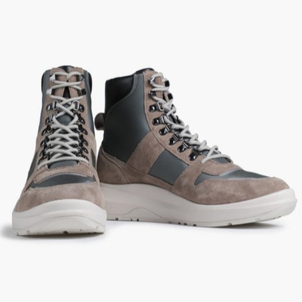 Michael Kors Men Lace Up Combat Boots Asher Boot Size US 10.5M Mushroom Suede - Picture 4 of 5
